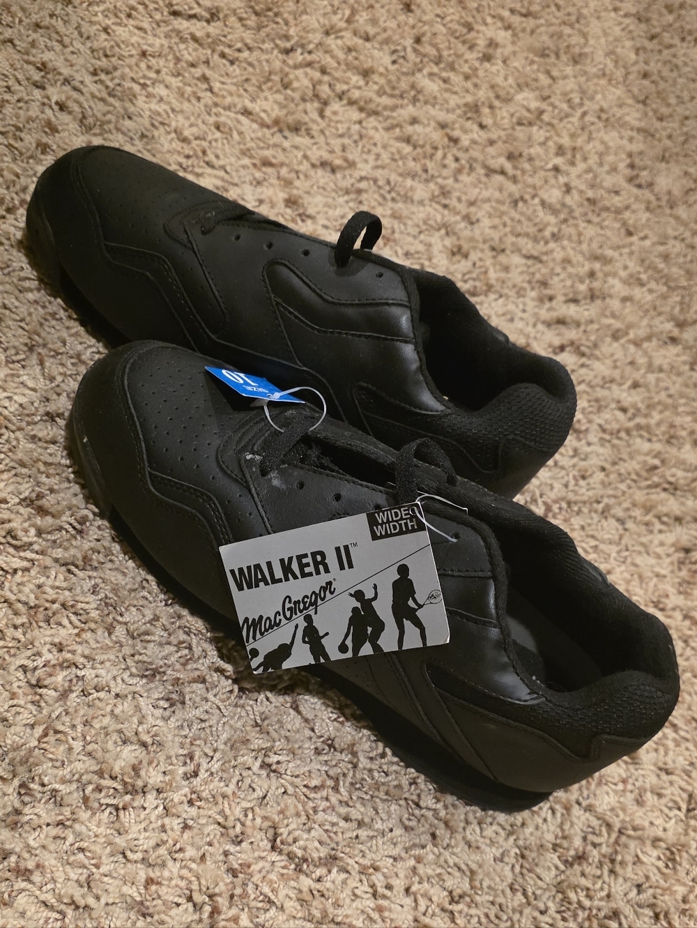 NWT MacGregor Walker II wide Men's size 10 black lace-up mobility safe shoes